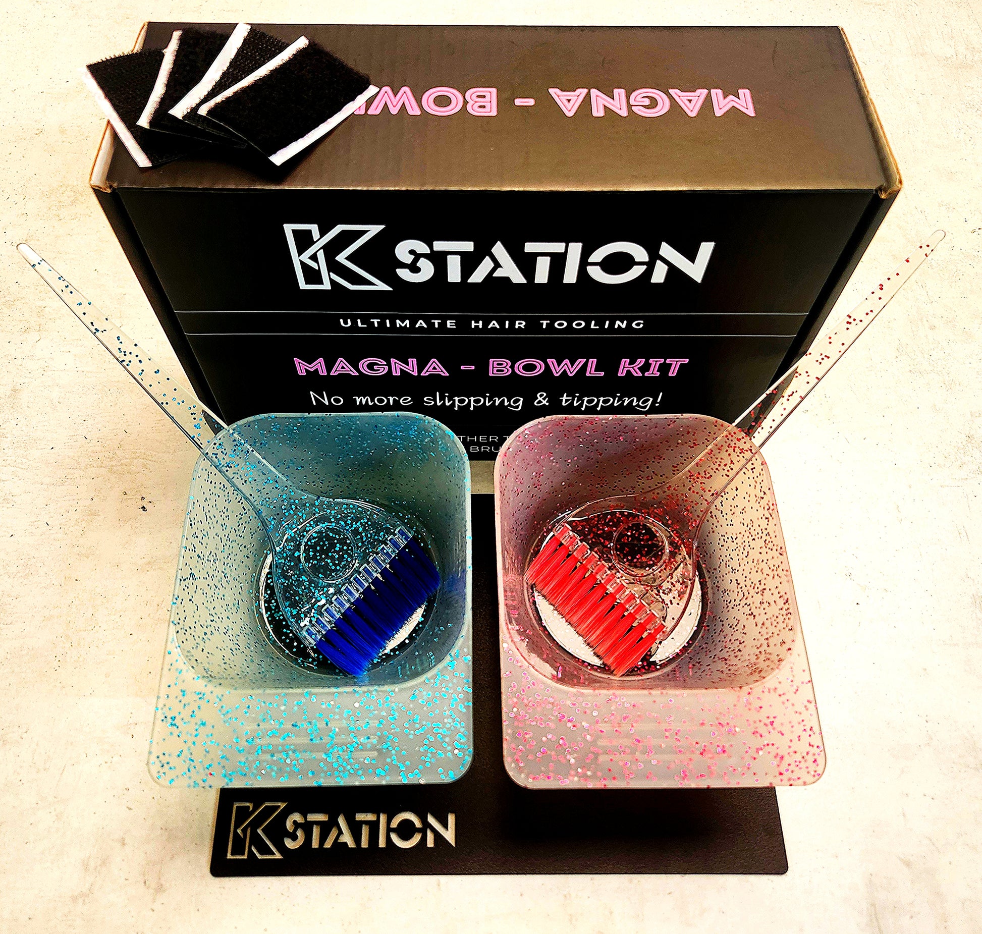 Magnetic hair colour tint bowl glitter