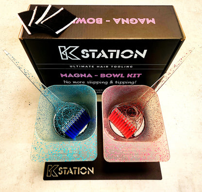 Magnetic hair colour tint bowl glitter